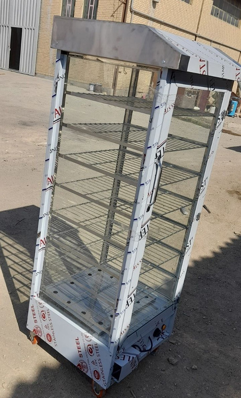 گرمخانه ویترینی شیشه ای برای نگه داری غذا